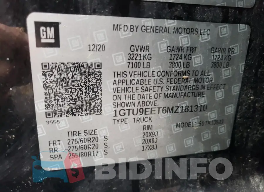 1GTU9EET6MZ181310 Photo# 12