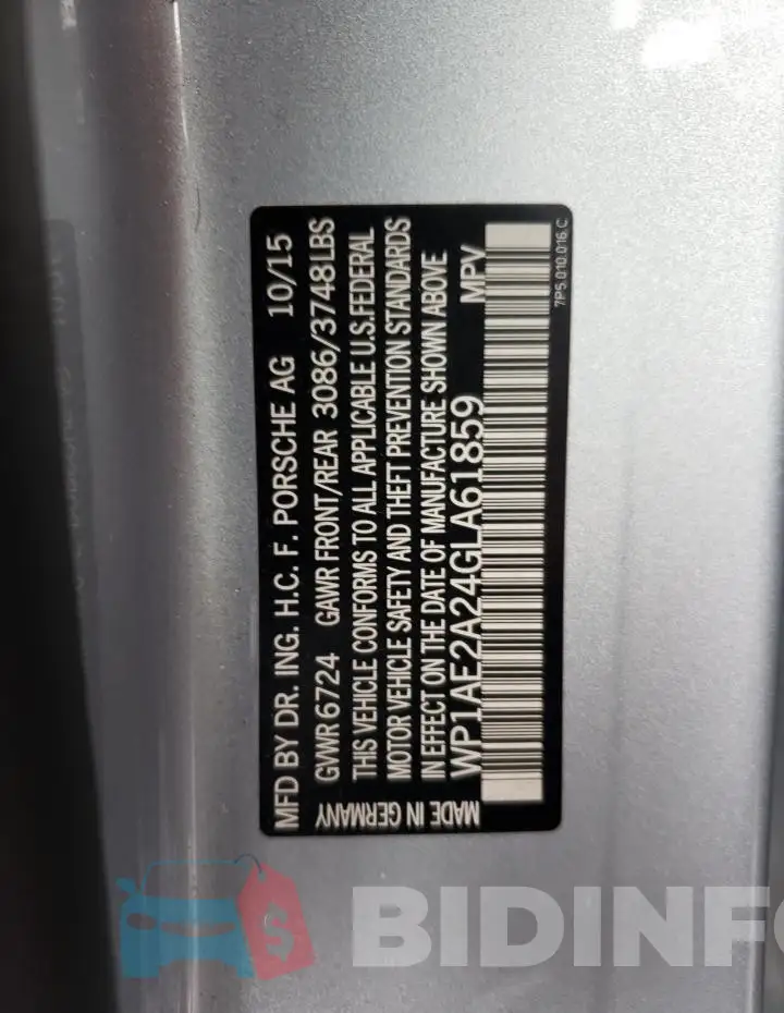 WP1AE2A24GLA61859 Photo# 13