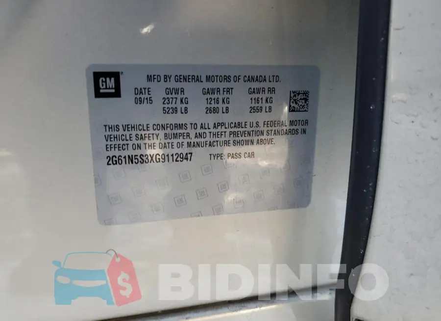 2G61N5S3XG9112947 Photo# 13