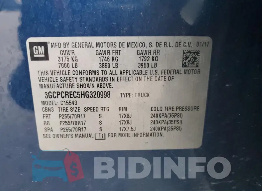 3GCPCREC5HG320998 Photo# 12
