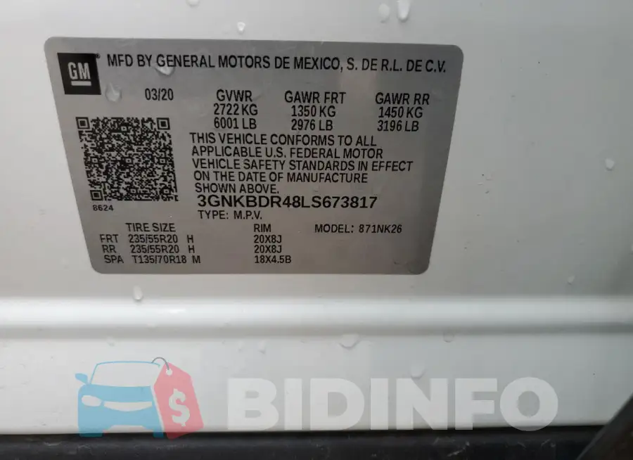 3GNKBDR48LS673817 Photo# 12