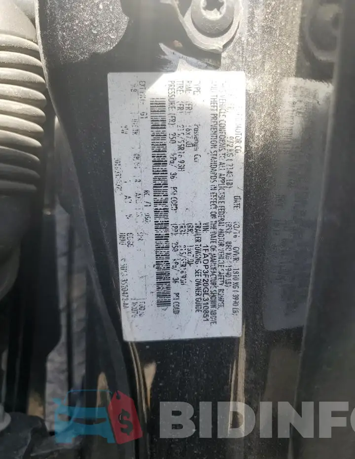 1FADP3F20GL310851 Photo# 12