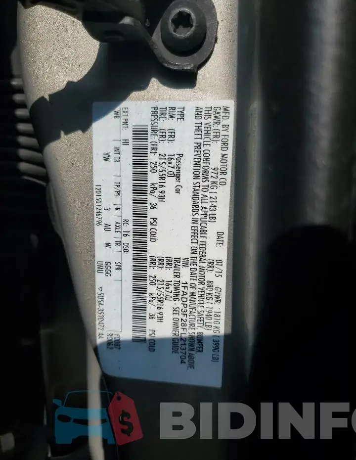 1FADP3F28FL213704 Photo# 13
