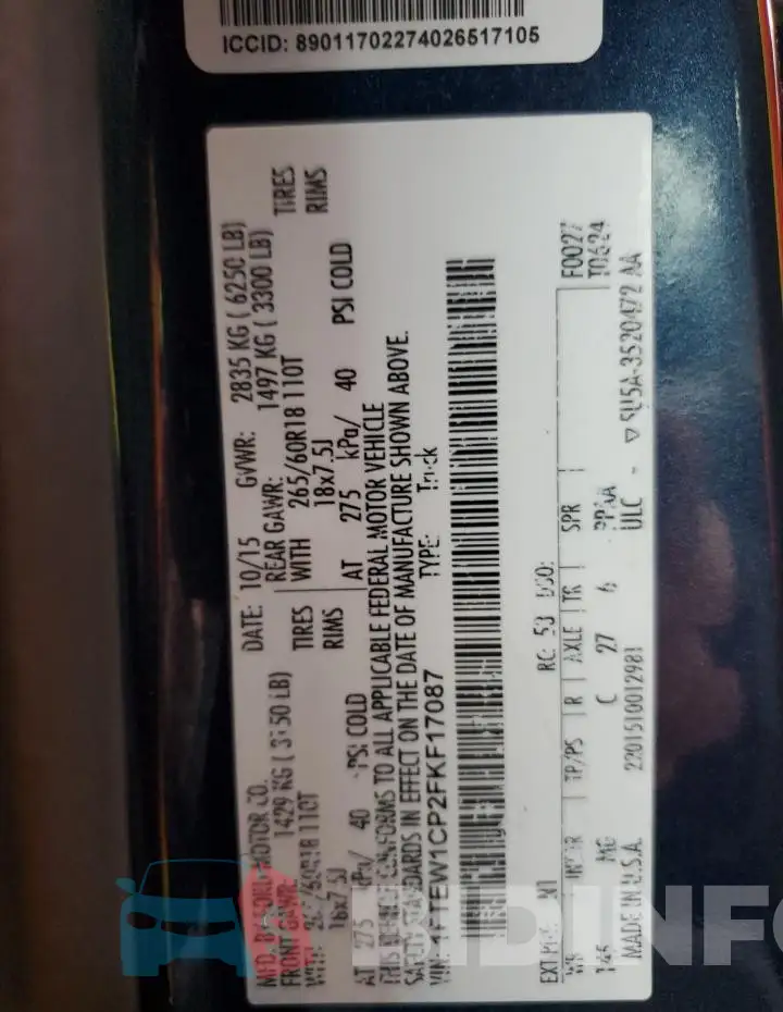 1FTEW1CP2FKF17087 Photo# 12