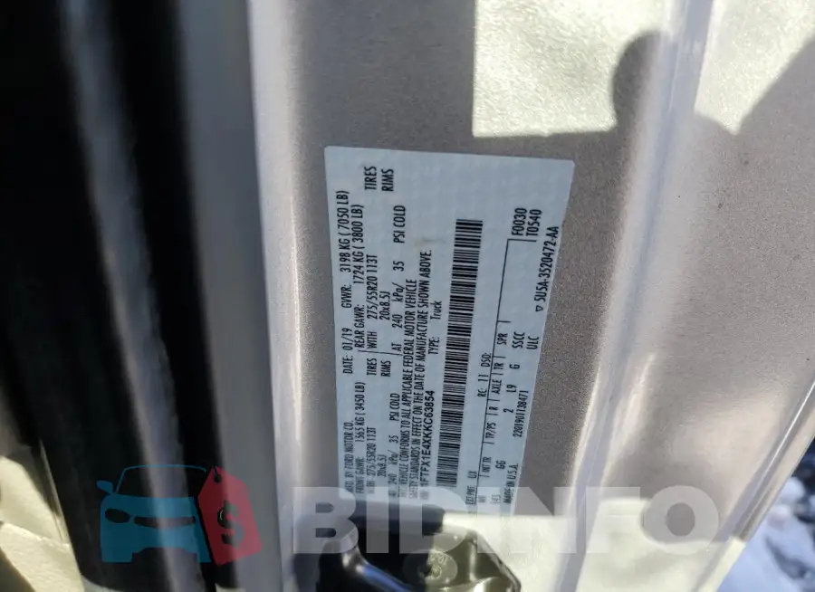 1FTFX1E4XKKC63854 Photo# 12
