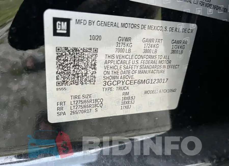3GCPYCEF6MG123017 Photo# 10