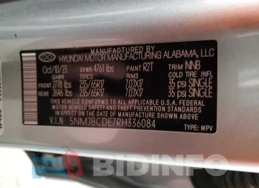 5NMJBCDE7RH336084 Photo# 14