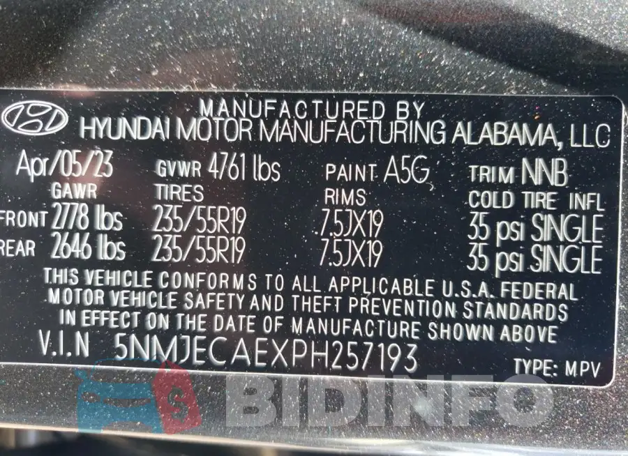 5NMJECAEXPH257193 Photo# 12