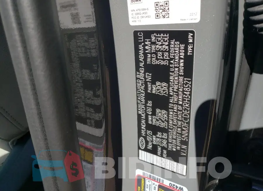 5NMJFCDE2RH348521 Photo# 12