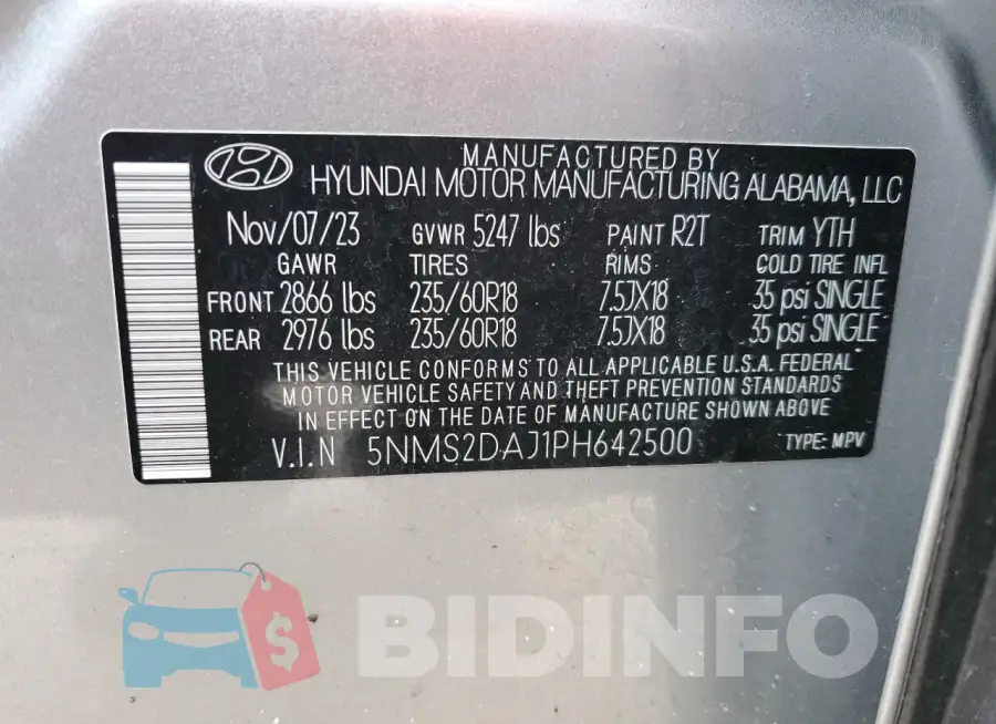 5NMS2DAJ1PH642500 Photo# 14