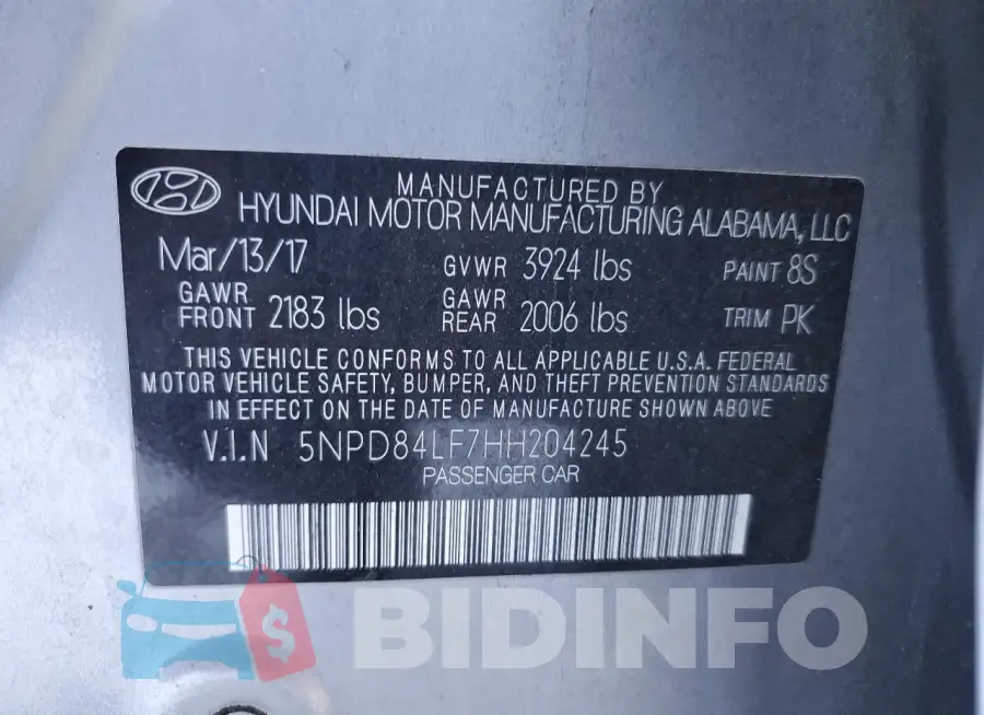 5NPD84LF7HH204245 Photo# 13