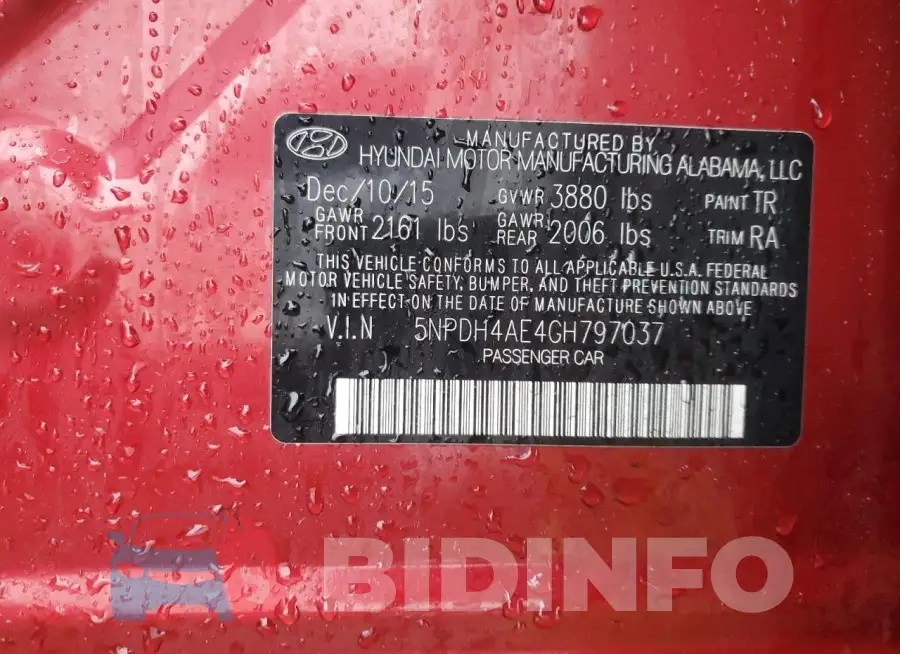 5NPDH4AE4GH797037 Photo# 12