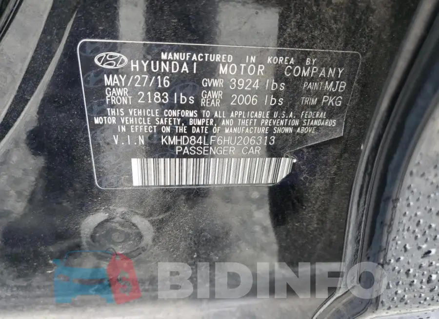KMHD84LF6HU206313 Photo# 13