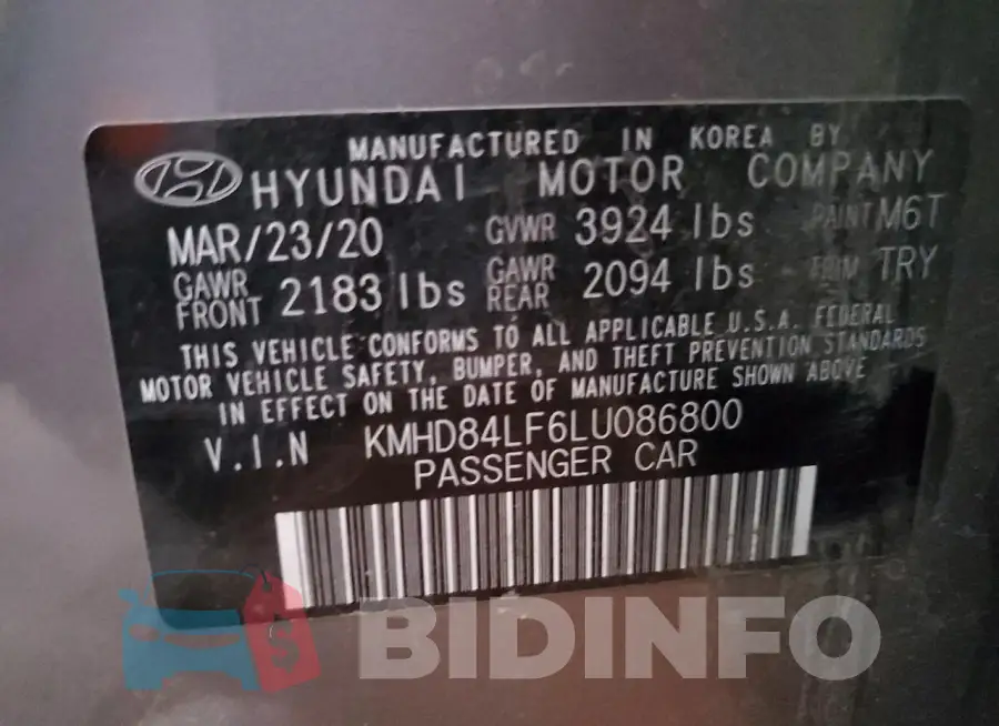 KMHD84LF6LU086800 Photo# 12