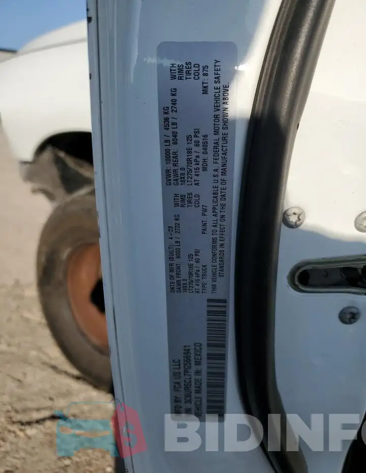 3C6UR5CL7PG566941 Photo# 12