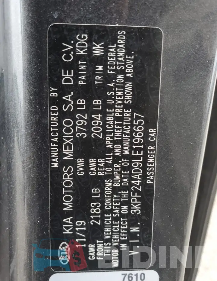 3KPF24AD9LE196657 Photo# 12