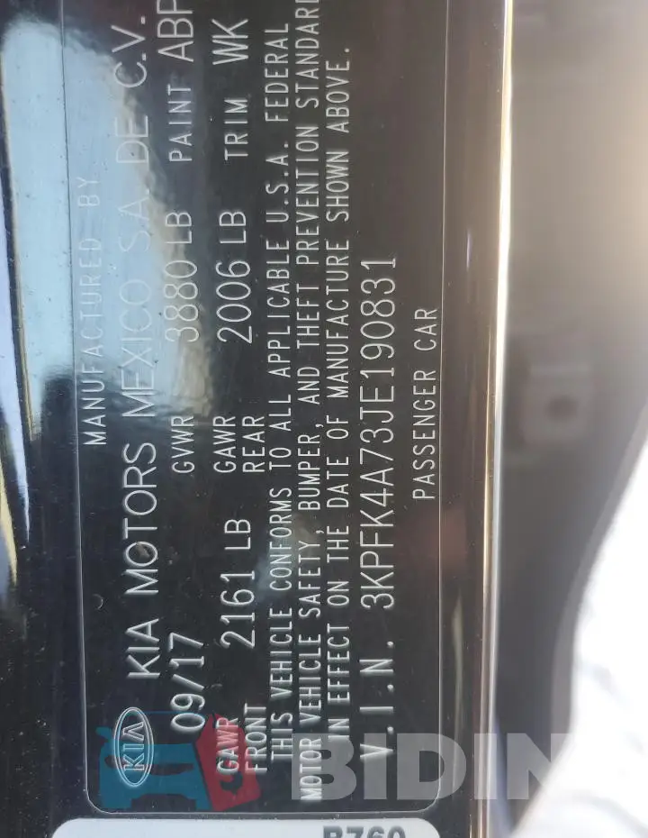 3KPFK4A73JE190831 Photo# 12