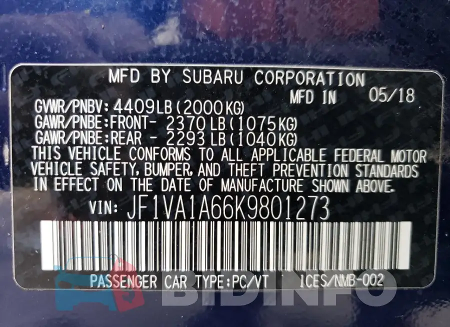 JF1VA1A66K9801273 Photo# 12