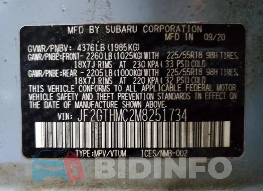 JF2GTHMC2M8251734 Photo# 13