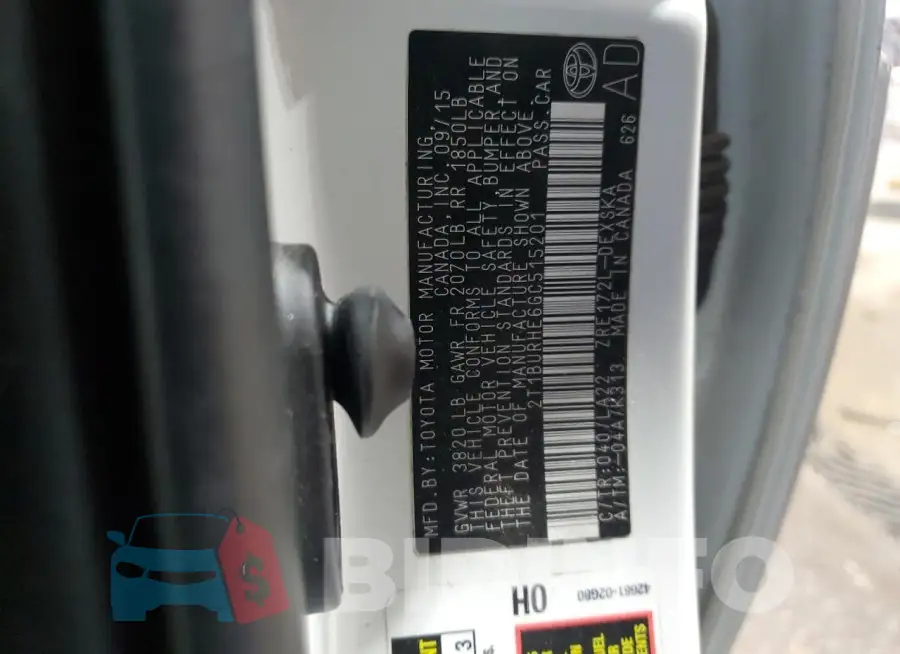 2T1BURHE6GC515201 Photo# 13