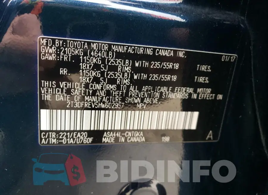 2T3DFREV5HW602957 Photo# 14