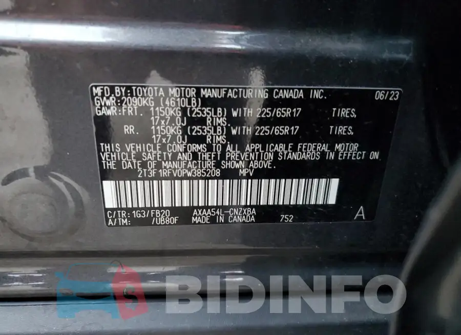 2T3F1RFV0PW385208 Photo# 13
