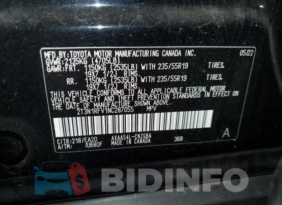 2T3N1RFV1NC287055 Photo# 13