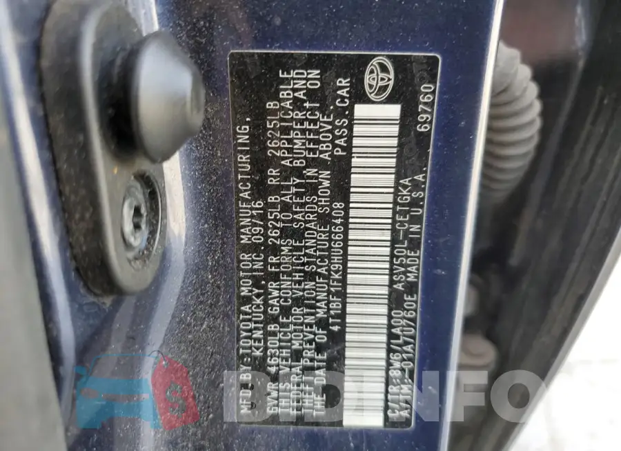 4T1BF1FK9HU666408 Photo# 12