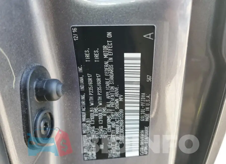 5TDZZ3DC2HS813299 Photo# 13