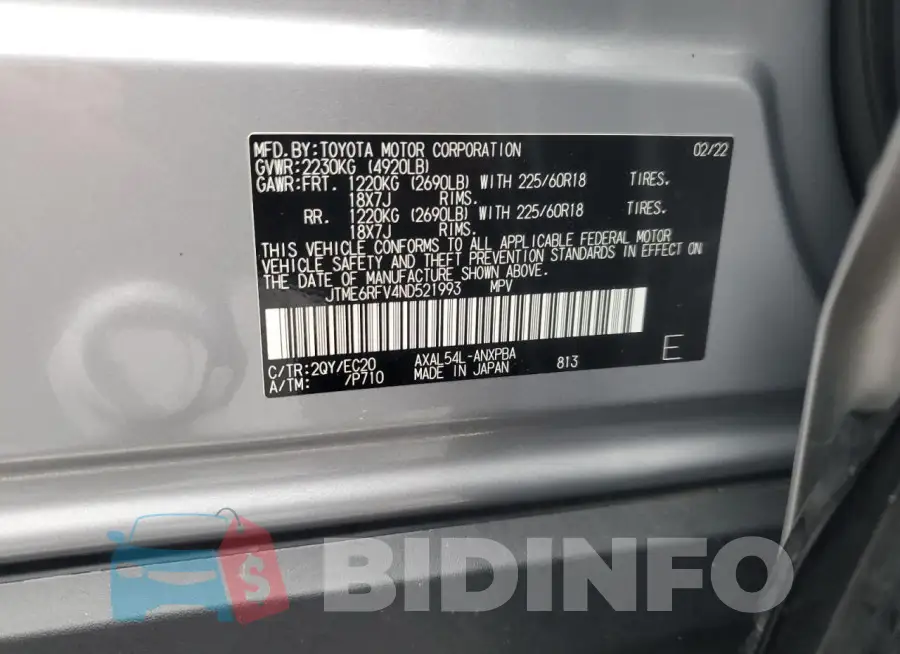 JTME6RFV4ND521993 Photo# 14