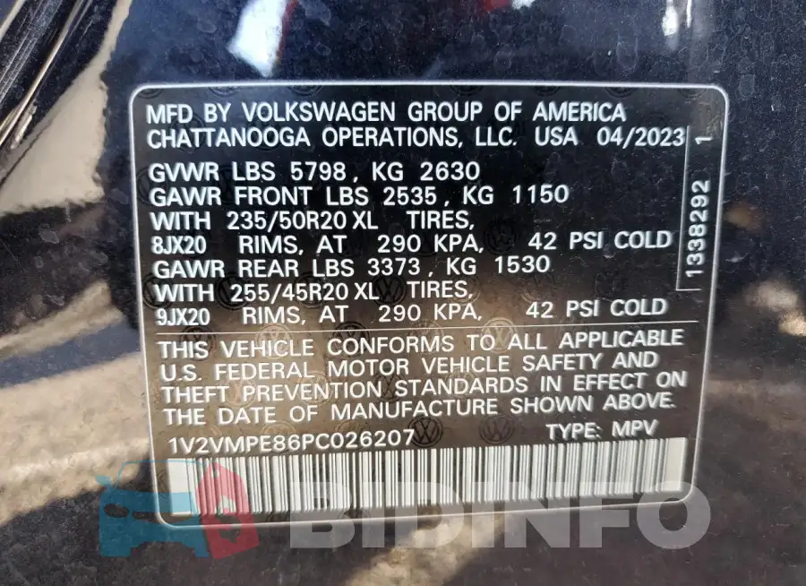 1V2VMPE86PC026207 Photo# 13