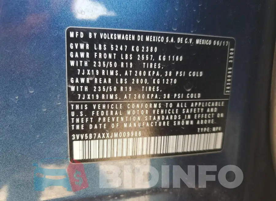 3VV5B7AXXJM009986 Photo# 14