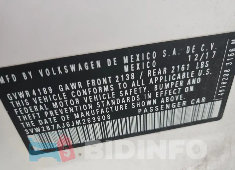 3VW2B7AJ6JM263608 Photo# 13