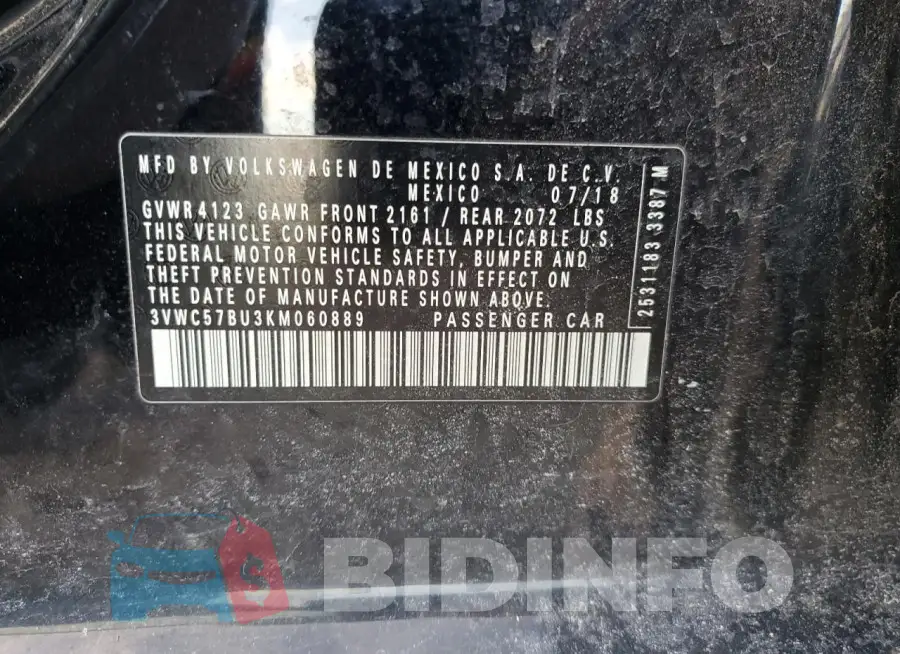 3VWC57BU3KM060889 Photo# 13