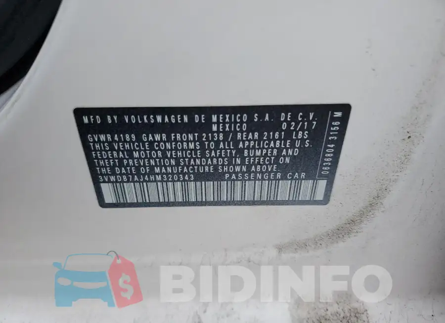3VWDB7AJ4HM320343 Photo# 12