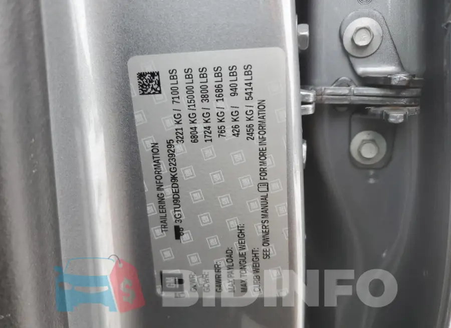 3GTU9DED9KG239295 Photo# 12
