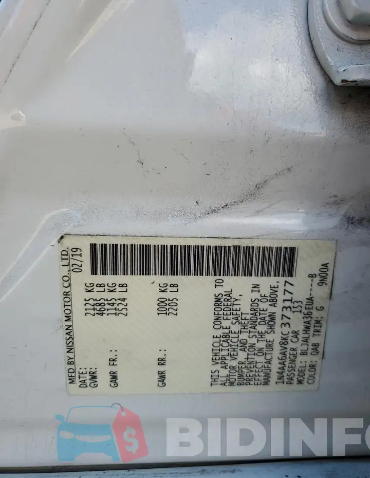 1N4AA6AV8KC373177 Photo# 12
