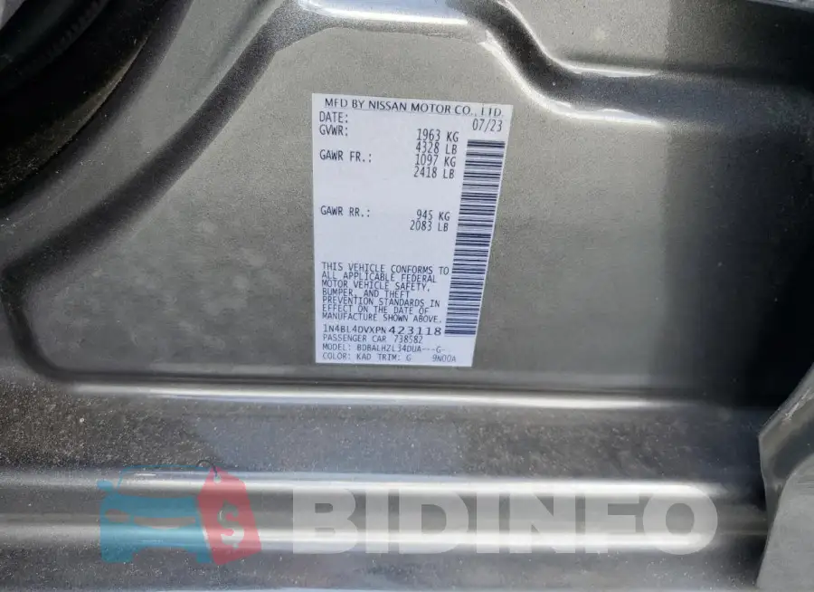 1N4BL4DVXPN423118 Photo# 13
