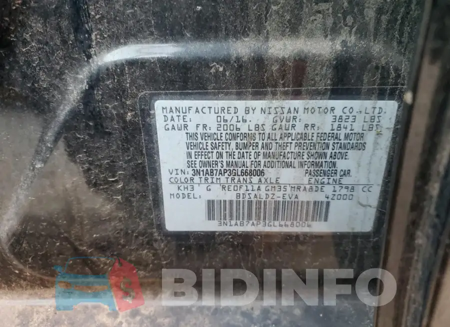 3N1AB7AP3GL668006 Photo# 12