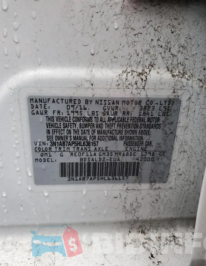 3N1AB7AP5HL636157 Photo# 12