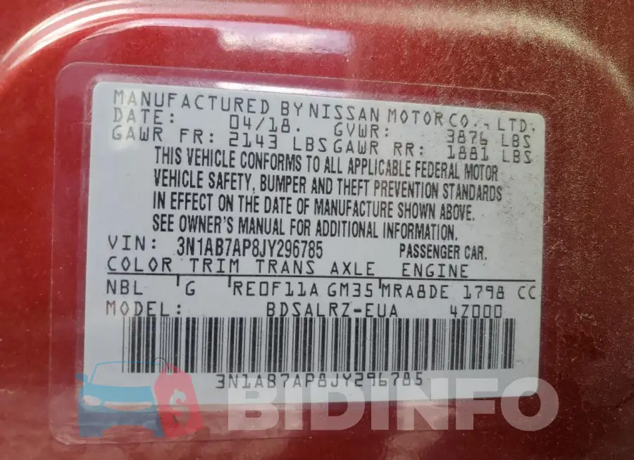 3N1AB7AP8JY296785 Photo# 12