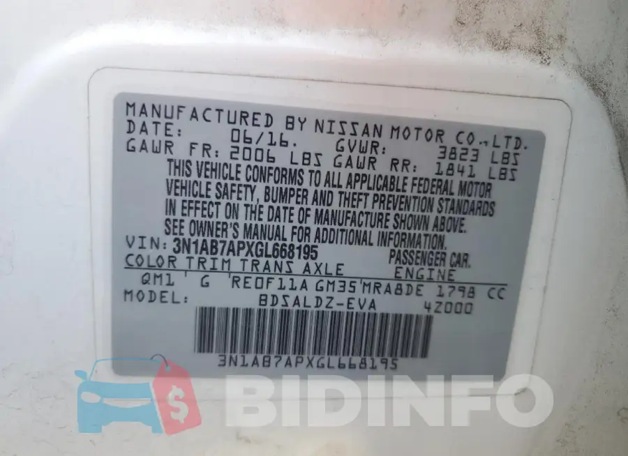 3N1AB7APXGL668195 Photo# 13