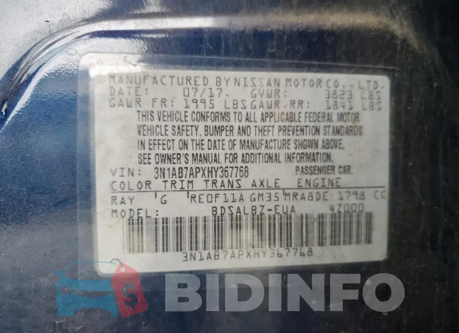 3N1AB7APXHY367768 Photo# 12