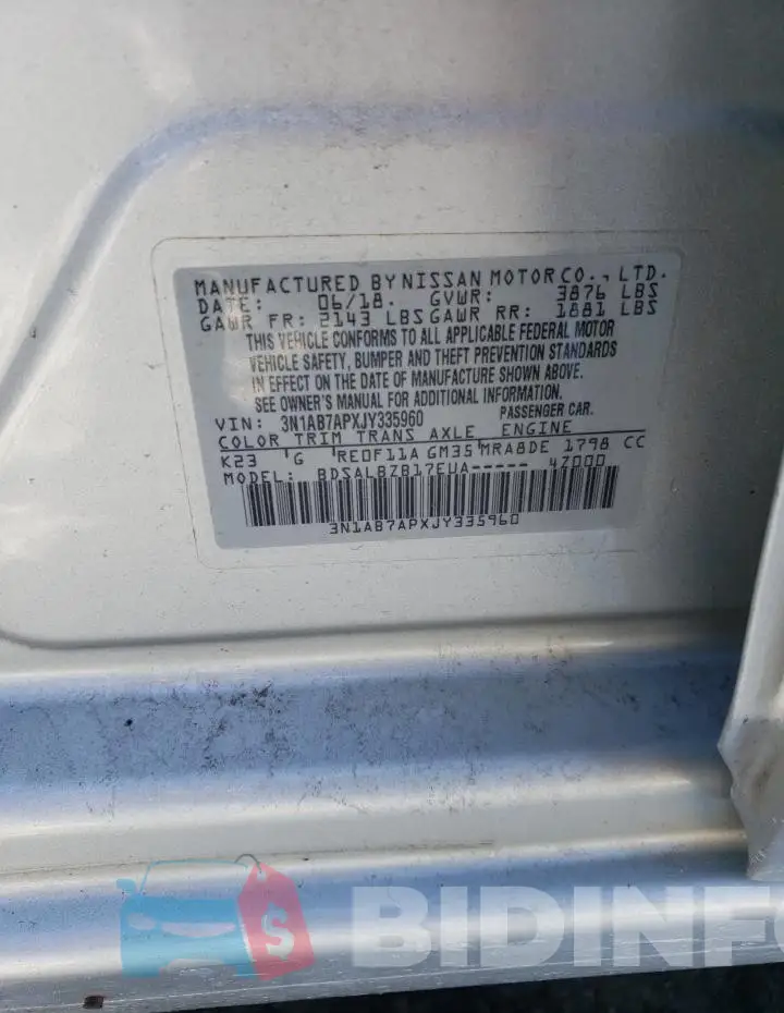 3N1AB7APXJY335960 Photo# 12