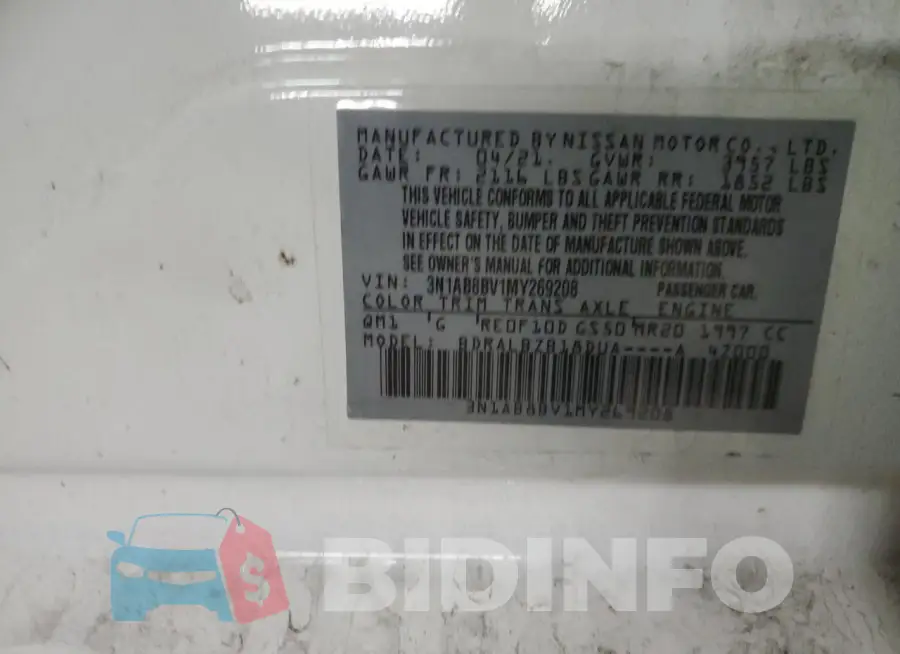 3N1AB8BV1MY269208 Photo# 13