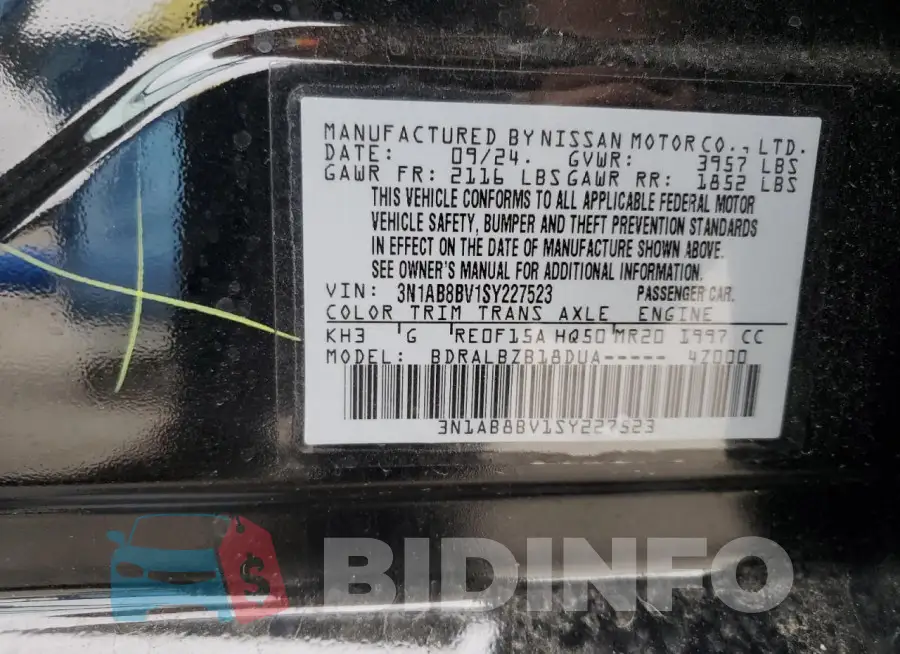 3N1AB8BV1SY227523 Photo# 13