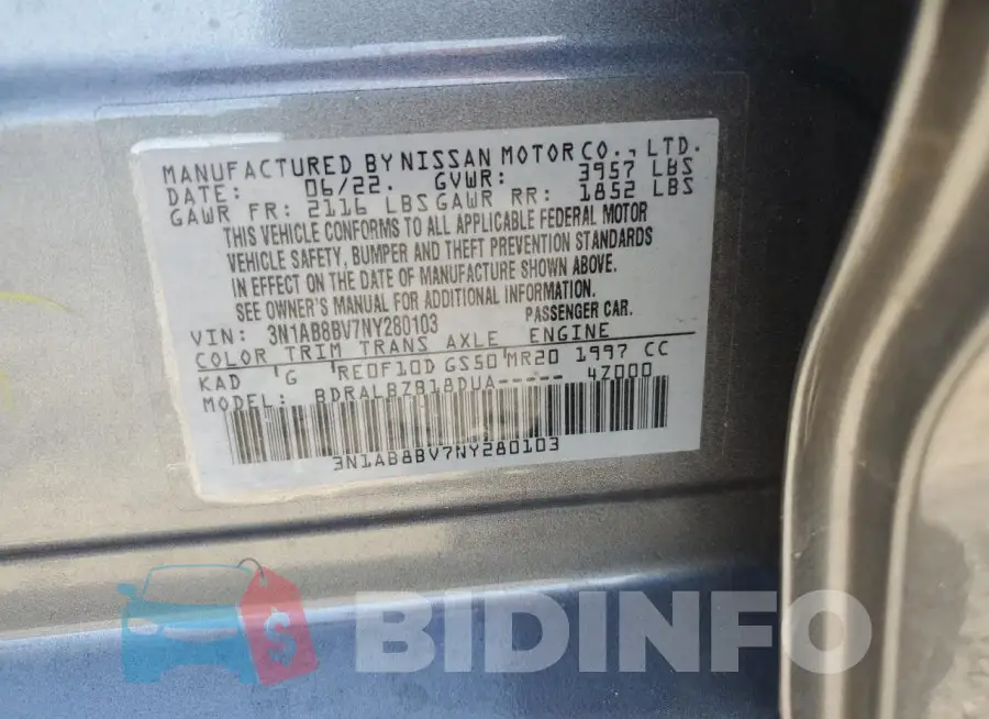 3N1AB8BV7NY280103 Photo# 12