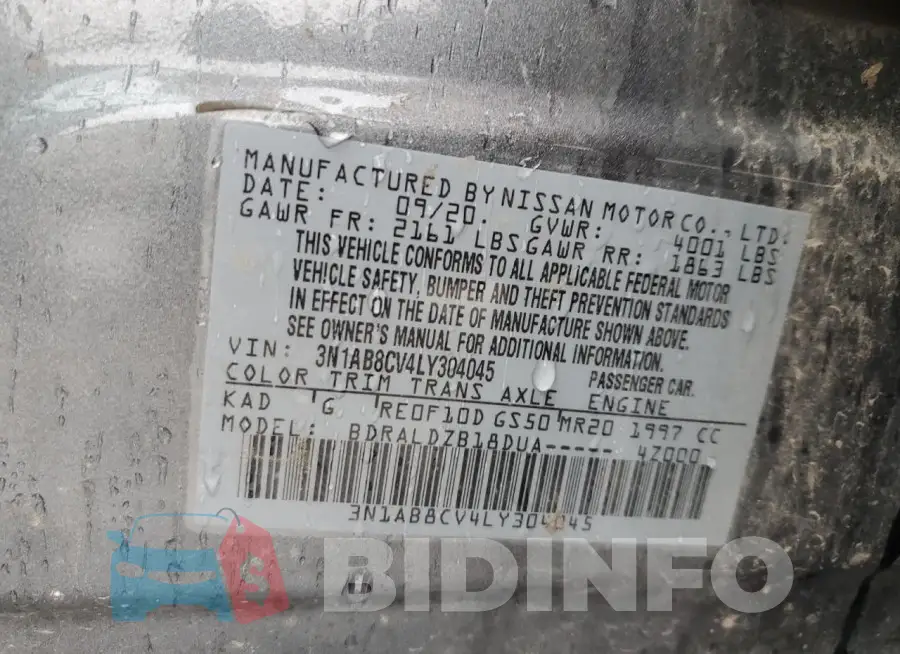 3N1AB8CV4LY304045 Photo# 12
