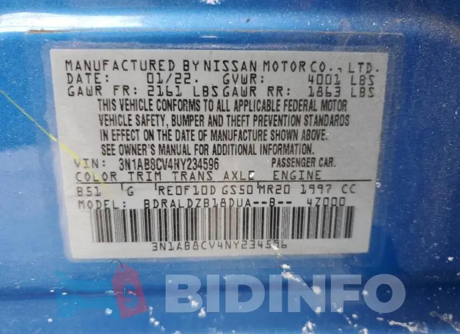 3N1AB8CV4NY234596 Photo# 12