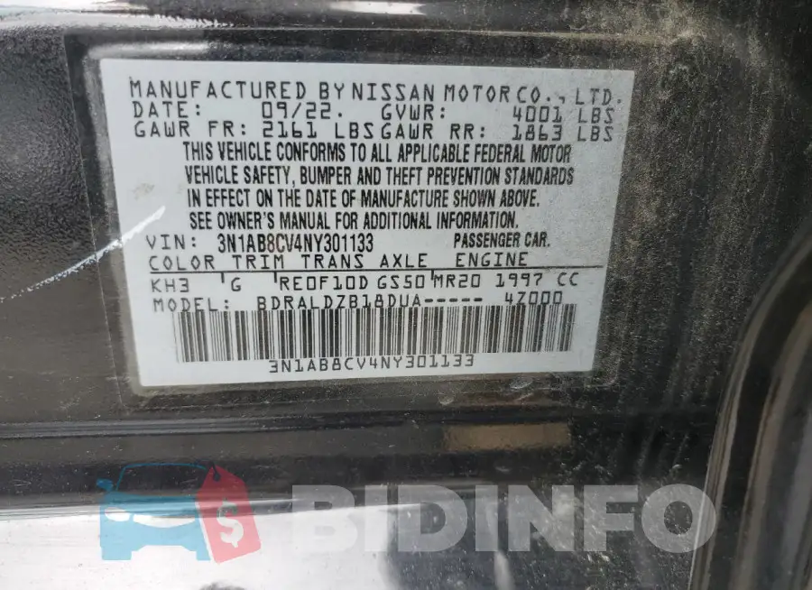 3N1AB8CV4NY301133 Photo# 12